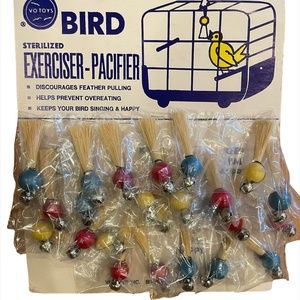 Lot of 24 Vo-Toys Bird Toy Hanging Bell Pacifier XS Small Birds 3.25" USA Made